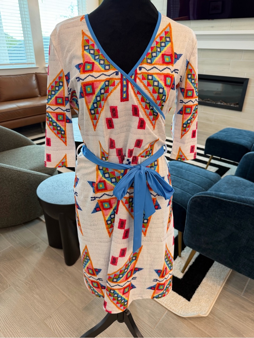 LAUREN GOOD DAY Authentic Native American Indigenous Owned Geometric Dress XL